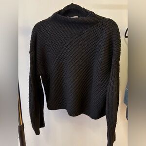 & Other Stories Black sparkle Textured Cowl Neck Sweater